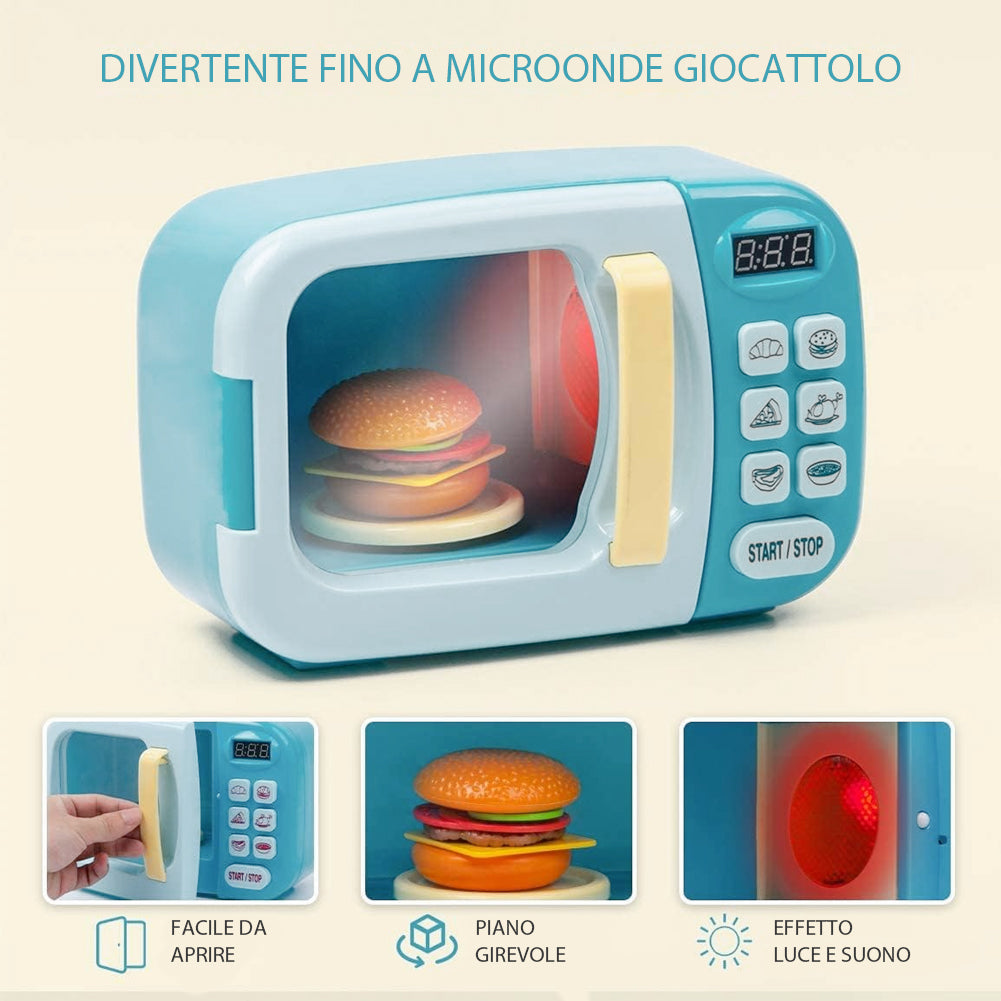 Forno a Microonde Giocattolo con Luci e Suoni Realistici Idea Regalo per Bambini