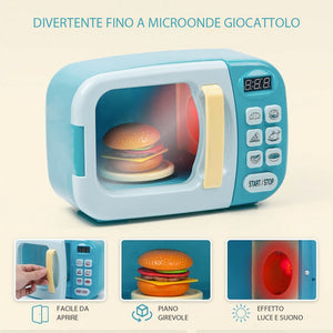 Forno a Microonde Giocattolo con Luci e Suoni Realistici Idea Regalo per Bambini