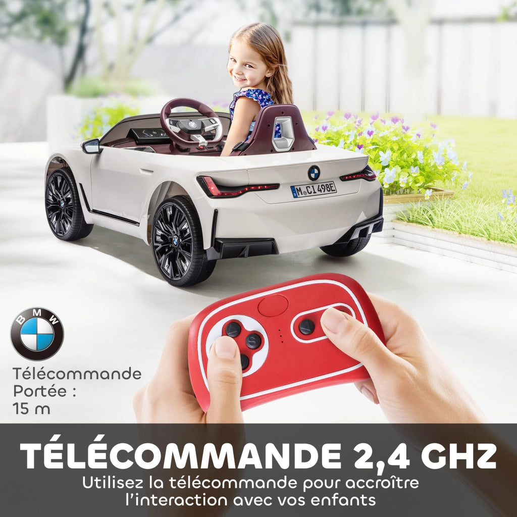 Auto elettrica per bambini BMW I4 12V con telecomando ¨C zephmum ¨C 115x67x45 cm Nero