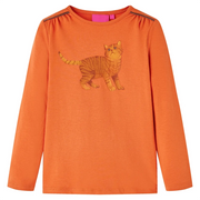 Maglietta da Bambina a Maniche Lunghe Arancione Bruciato 92cod mxl 84058