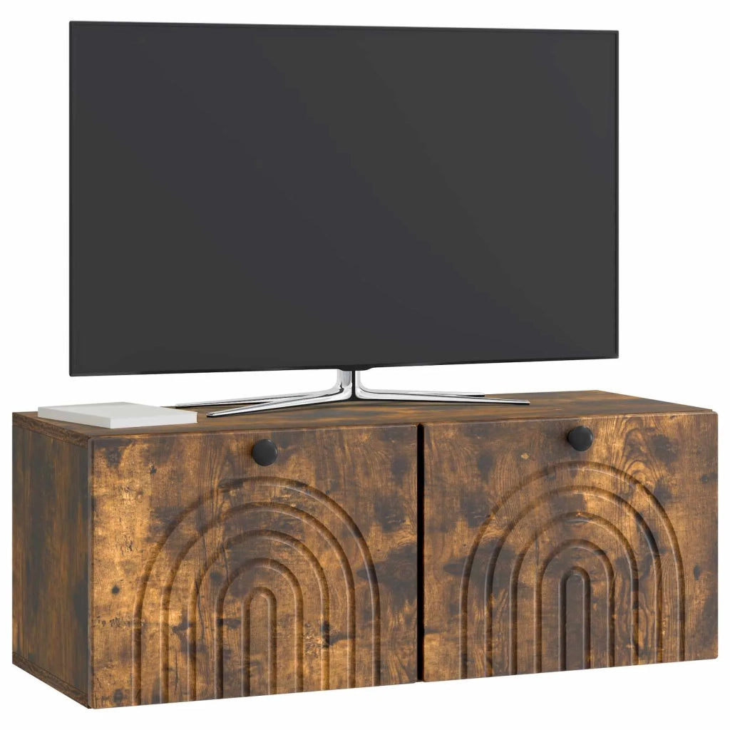 Mobile Porta TV da Muro Rovere Fumo 78,5 x 31 x 30 cm 898210