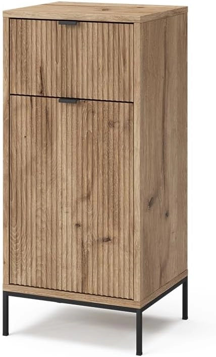 Mobile da bagno Eliza, Quercia vichinga, 40 x 87 cm con anta e cassetto, per la conservazione in bagno o da abbinare a Eliza