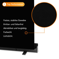 Fondale fotografico a rullo nero 165 x 220 cm, sfondo avvolgibile con supporto, sistema per studi fotografici, pannello ingualcibile ideale per fotografia low-key