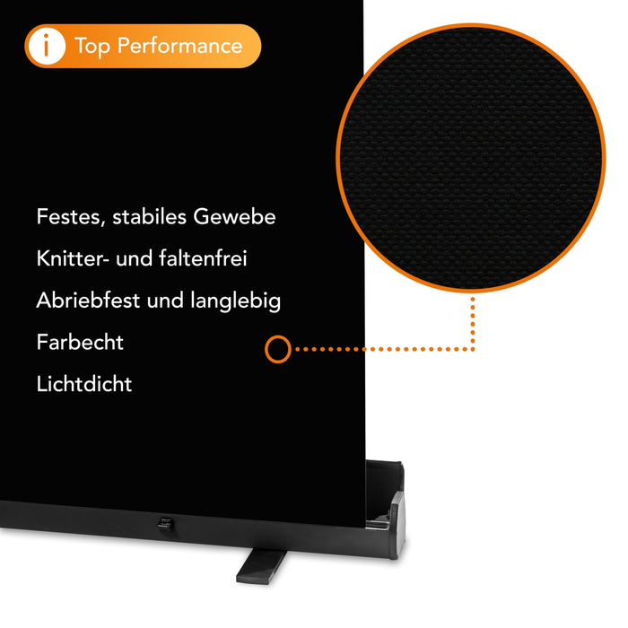 Fondale fotografico a rullo nero 165 x 220 cm, sfondo avvolgibile con supporto, sistema per studi fotografici, pannello ingualcibile ideale per fotografia low-key