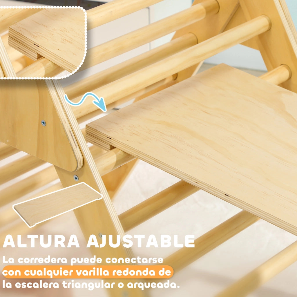 Scaletta per Bambini con Rampa ¨C zephmum ¨C Naturale 219x72,5 cm