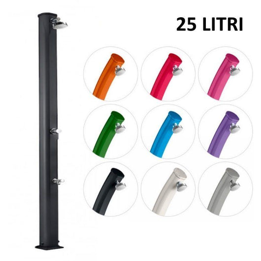 Doccia Solare Jolly S 25 Litri In Alluminio Con Lavapiedi Colore Fuxia Cv-A620/4003