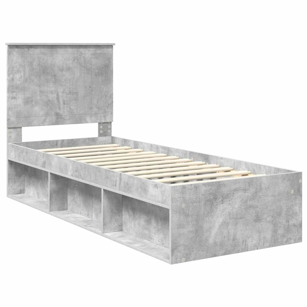 Struttura del letto Grigio Concretè 75 x 190 cm Pino massello