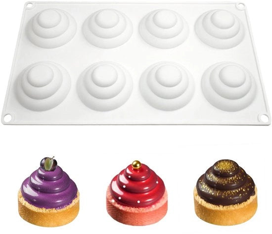 Mal in forma di Bonbon con 8 fessure - Mal in silicone - Proprietà antiaderente - Resistente al calore - Resistente al freddo - Superficie flessibile e liscia - Mal in silicone