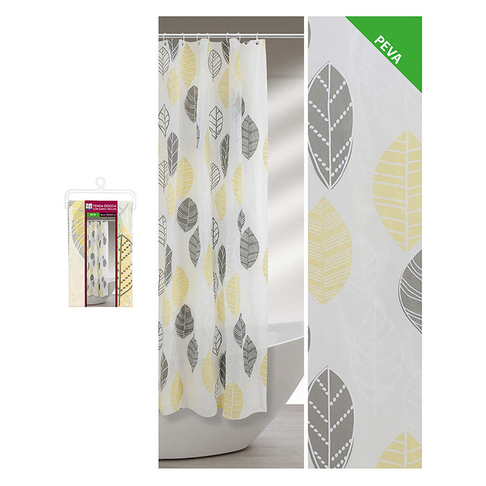 Tenda Doccia da Bagno con Ganci Fantasia Floreale in Peva Formato: 240 x 200 cm