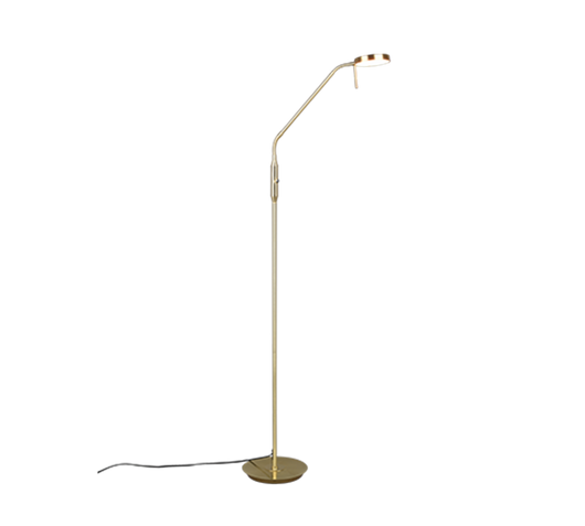 Piantana LED, metallo, ottone satinato, 25x145x50 cm, Monza