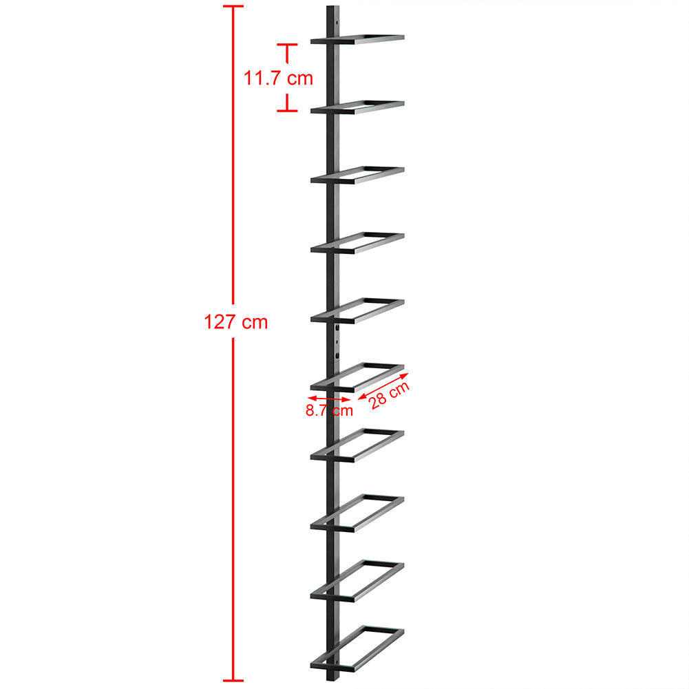 Stand Portabottiglie da Muro Scaffale Capacità 10 Bottiglie Cantinetta Bar Vino