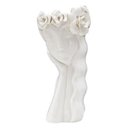 Vaso Woman Cute in porcellana bianca con dettagli oro