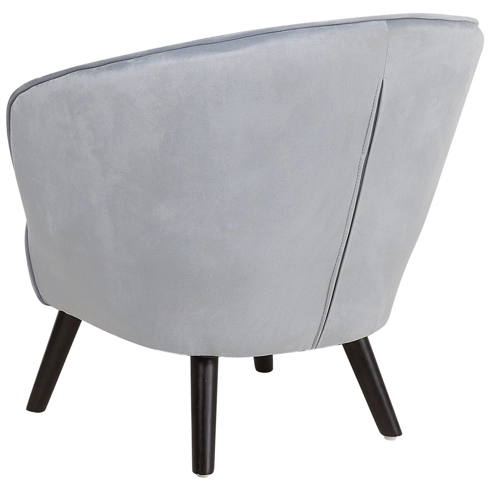 Poltrona con rivestimento in tessuto di velluto grigio chiaro Sedia con schienale Glam Shell
