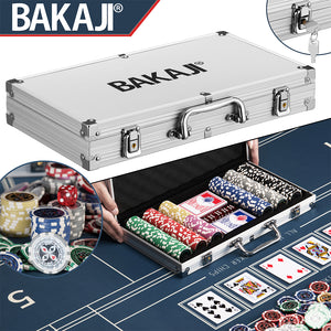 Set Valigetta Poker 300 Chip Fiches in Alluminio 2 Mazzi Texas Hold'em Blackjack