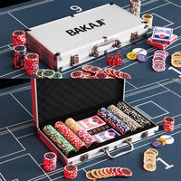 Set Valigetta Poker 300 Chip Fiches in Alluminio 2 Mazzi Texas Hold'em Blackjack