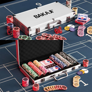 Set Valigetta Poker 300 Chip Fiches in Alluminio 2 Mazzi Texas Hold'em Blackjack