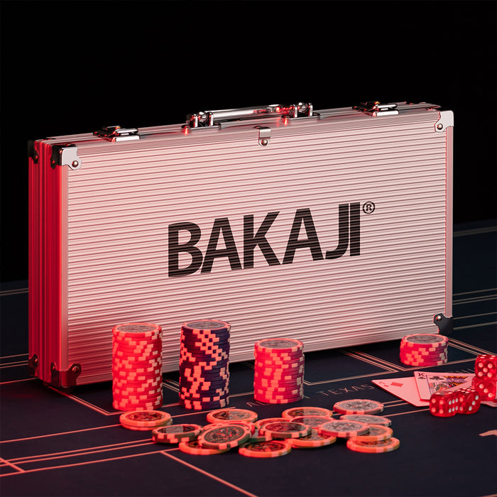 Set Valigetta Poker 300 Chip Fiches in Alluminio 2 Mazzi Texas Hold'em Blackjack