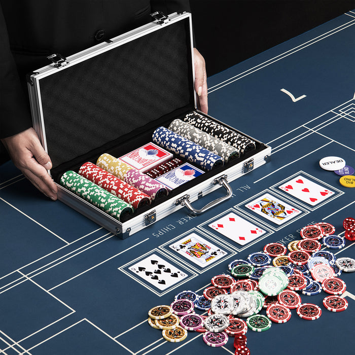 Set Valigetta Poker 300 Chip Fiches in Alluminio 2 Mazzi Texas Hold'em Blackjack
