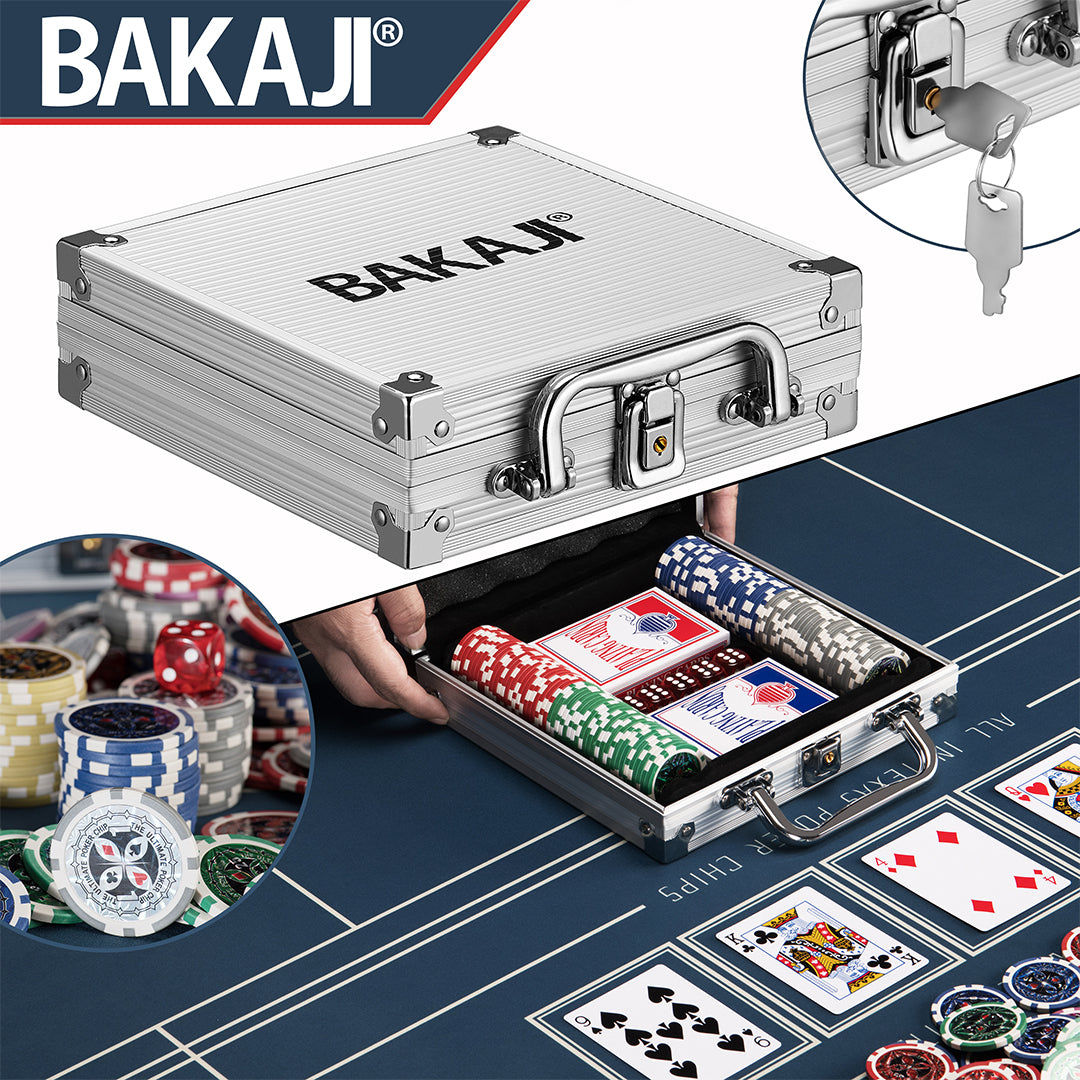 Set Valigetta Poker 100 Chip Fiches in Alluminio 2 Mazzi Texas Hold'em Blackjack