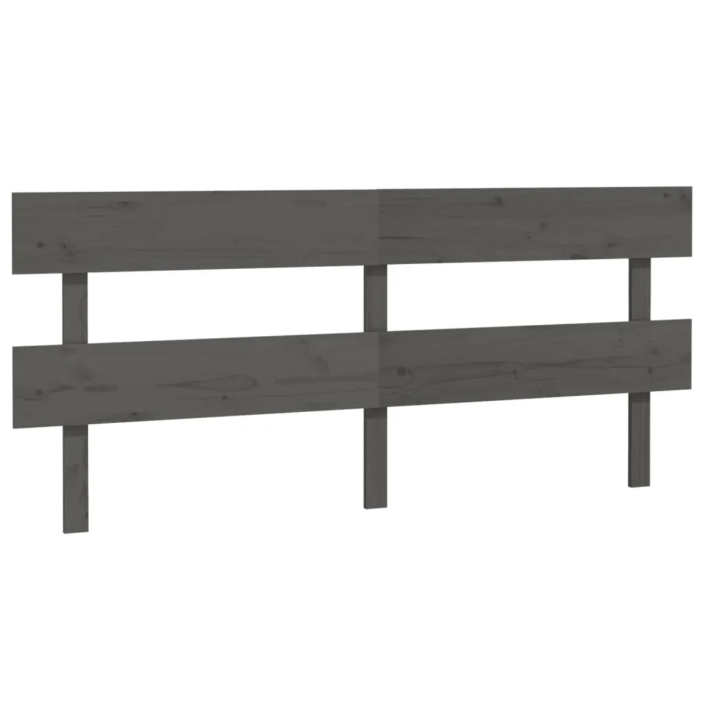 Testiera per Letto Grigia 204x3x81 cm in Legno Massello di Pino 819092