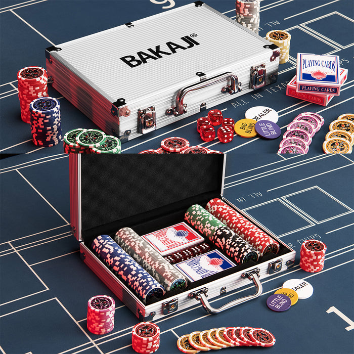 Set Valigetta Poker 200 Chip Fiches in Alluminio 2 Mazzi Texas Hold'em Blackjack