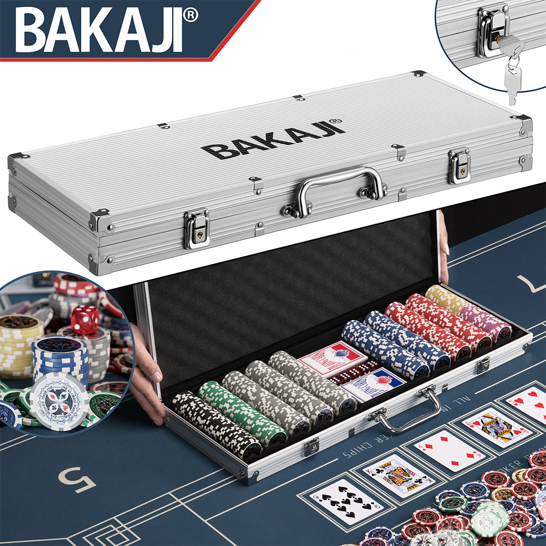 Set Valigetta Poker 500 Chip Fiches in Alluminio 2 Mazzi Texas Hold'em Blackjack