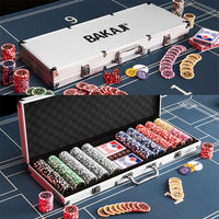 Set Valigetta Poker 500 Chip Fiches in Alluminio 2 Mazzi Texas Hold'em Blackjack