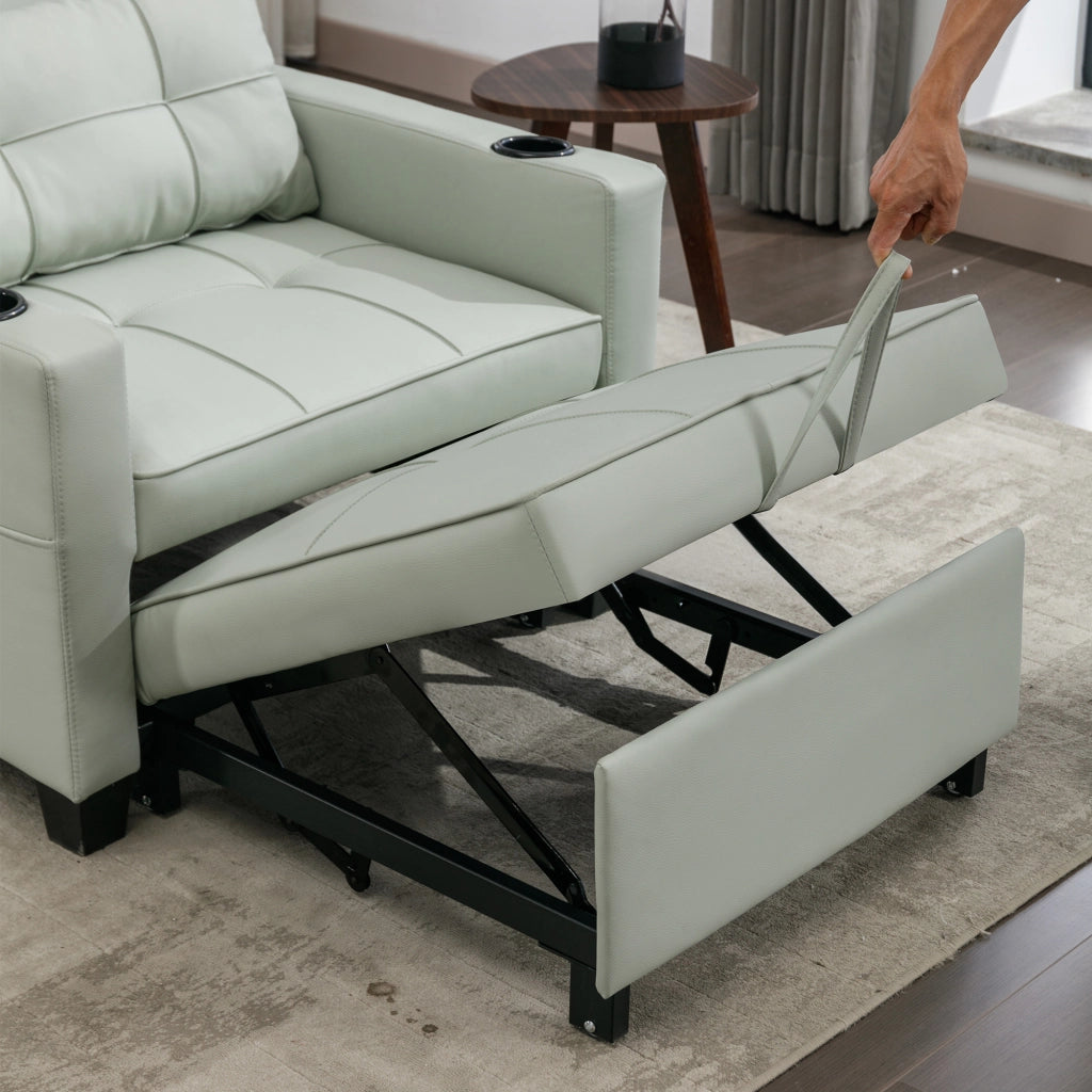 Divano Letto Singolo Estraibile ¨C MINIMAL ¨C con Portabicchieri e USB, per Piccoli Spazi