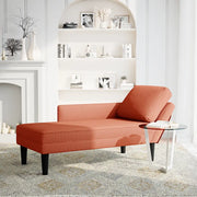 Sdraio con Cuscino Destro in Velluto a Coste Rosso Arancione CFW8282246