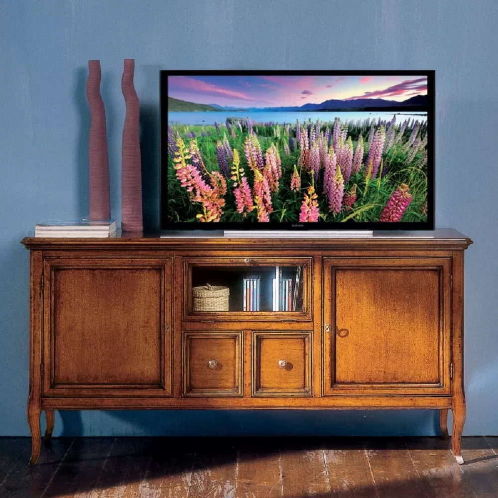 Porta tv classico 2 porte 2 cassetti in legno grezzo l.140 p.45 h.70 - Mobili 2G