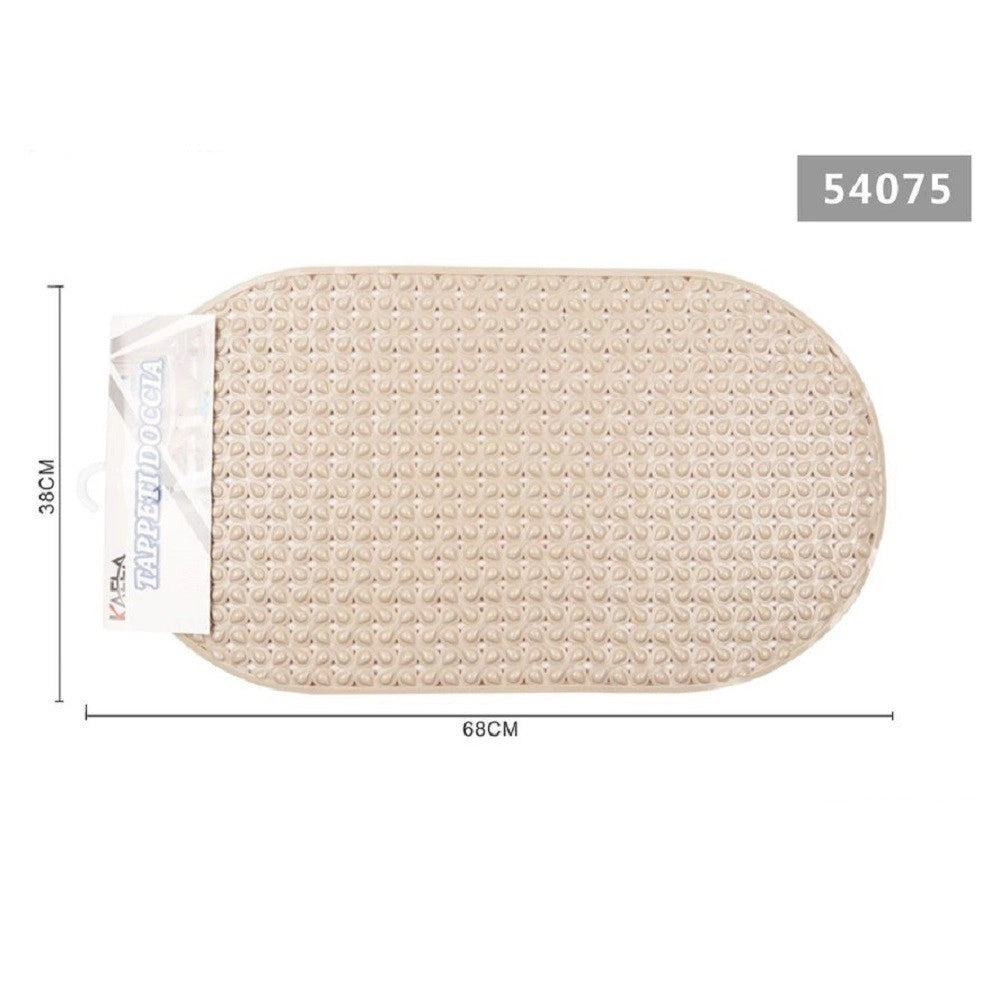 Trade Shop - Tappeto Per Doccia Antiscivolo 68 X 38 Cm Tappetino Vasca Da Bagno Beige 54075 -