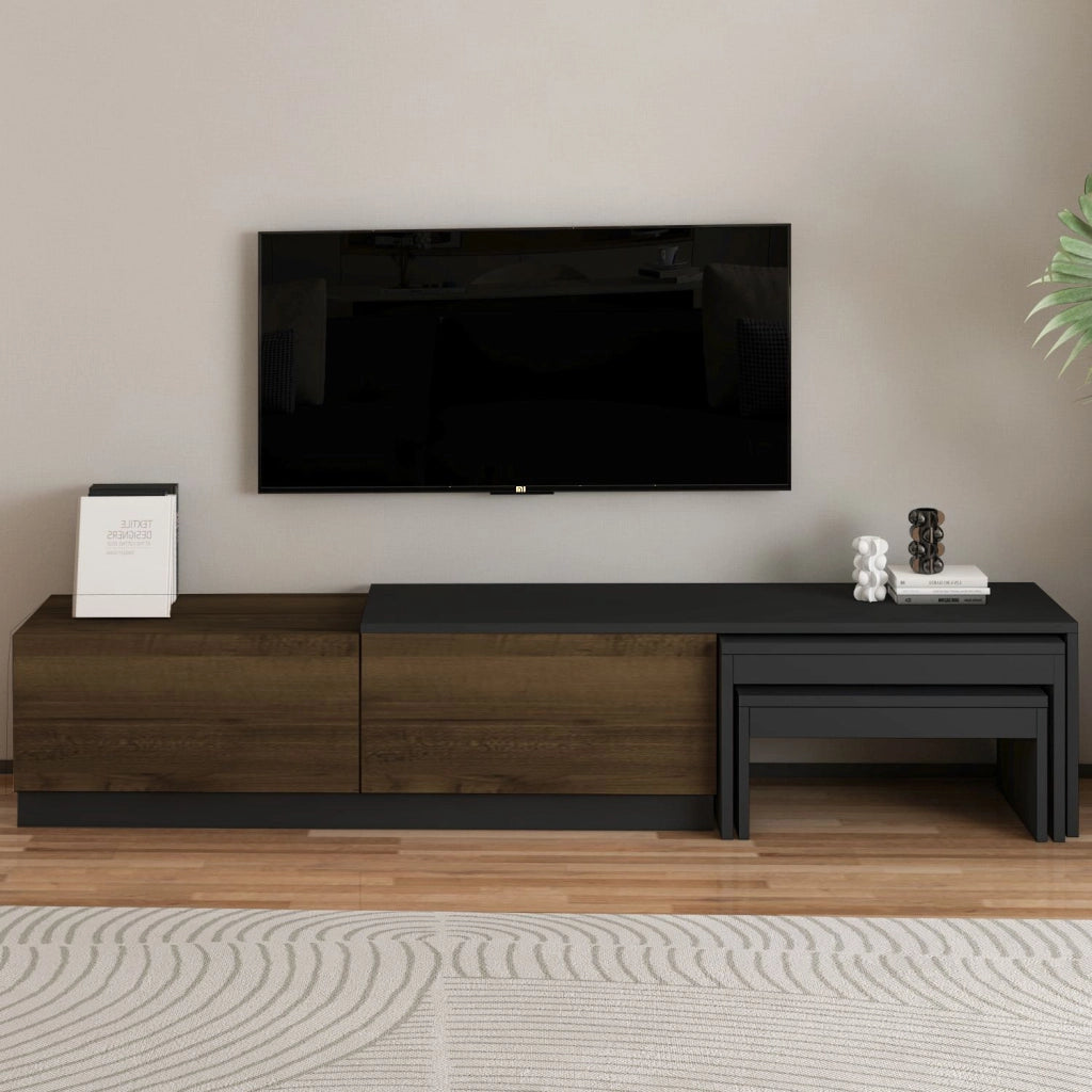 Porta TV in legno "Nest" - 180 x 30 x 36 cm - Marrone