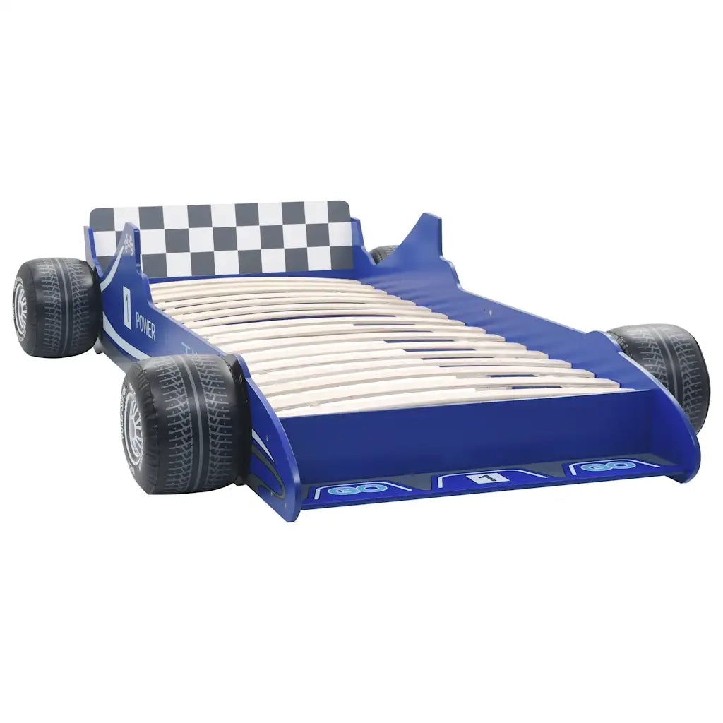 Letto Bambini | Letto Infantile | Lettino ad Auto da Corsa 90x200 cm Blu