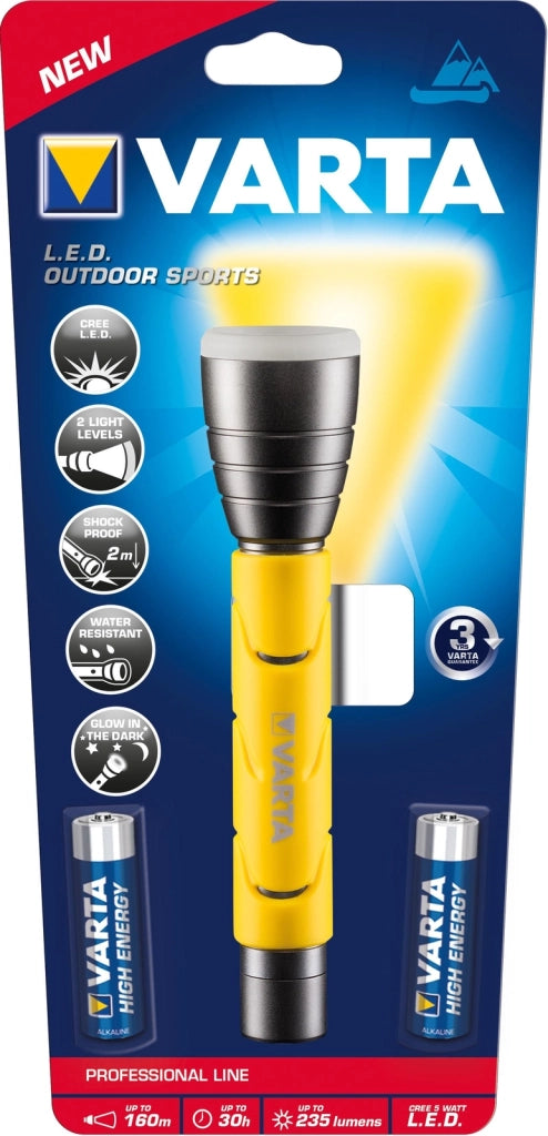 Varta 18628101421 Nero, Giallo Torcia a mano LED