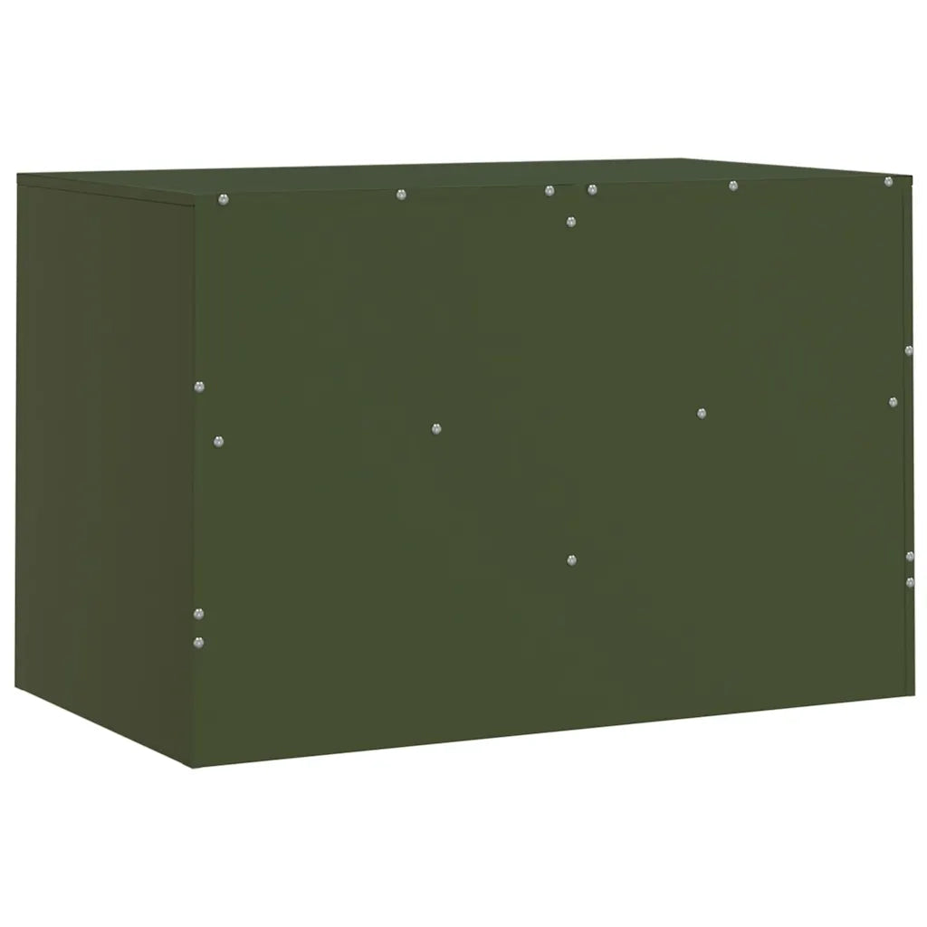 Mobili TV 2 pz Verde Oliva 67x39x44 cm in Acciaio 841748