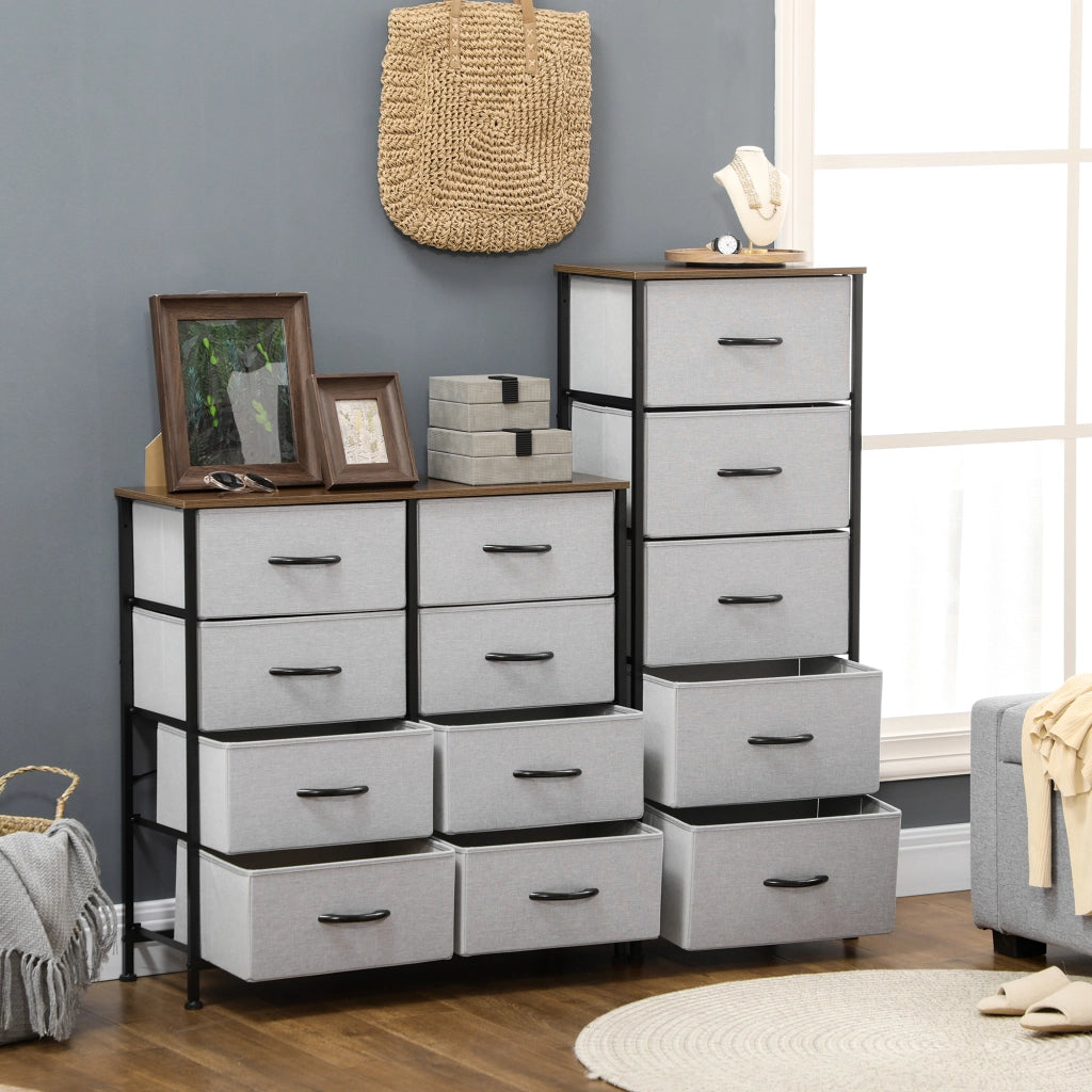 Cassettiera 5 cassetti ¨C Xylo ¨C Tessuto grigio struttura metallo nero 45x30x116cm