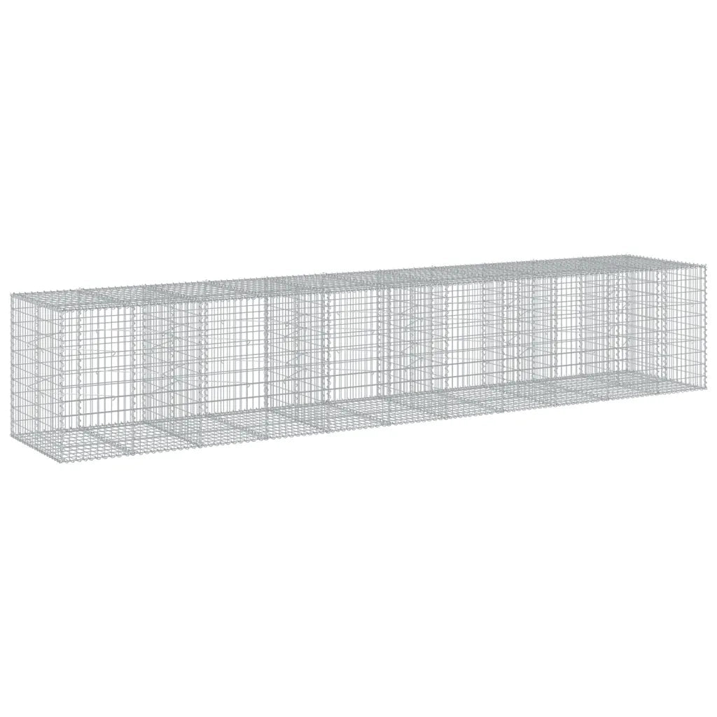 Cesto Gabbione con Copertura 550x100x100 cm in Ferro Zincato 3295199