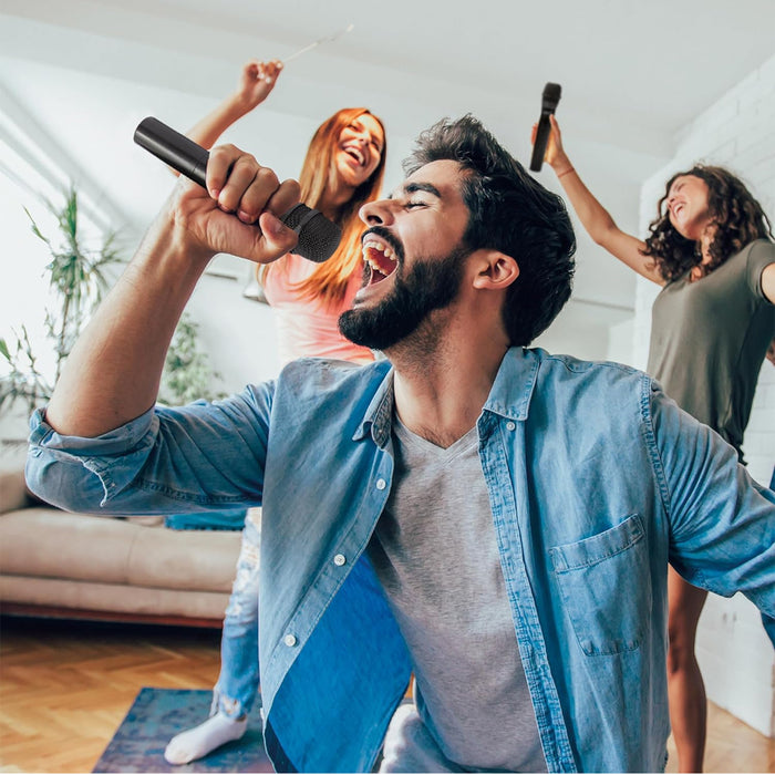 Microfono Wireless per Canta Tu Karaoke PRO Colore Argento Perfetto per i Duetti