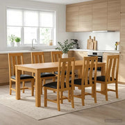 Set da pranzo 7 pz Nero Legno di Quercia Massello 3430391