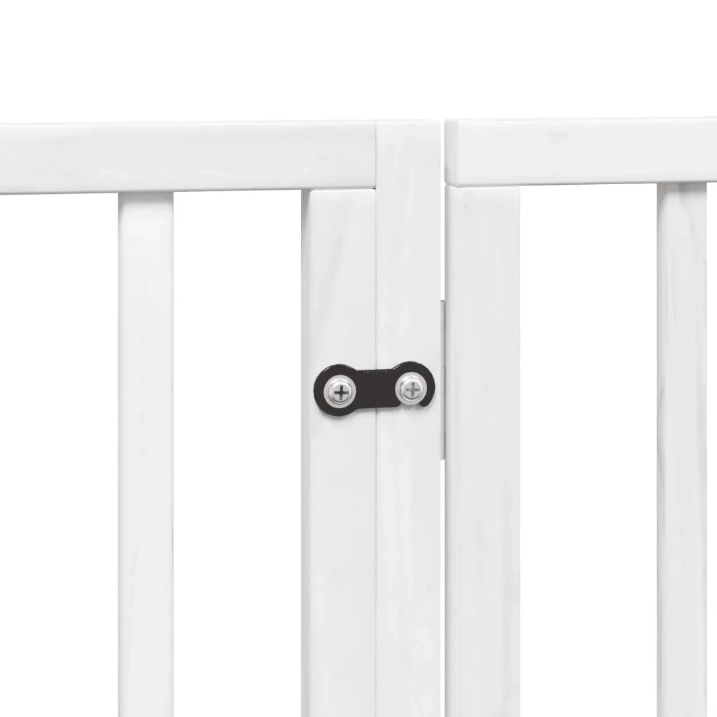 vidaXL Cancello Cani Porta Pieghevole Bianco 4 Pannelli 320 cm Pioppo