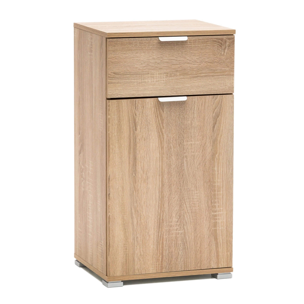 Armadietto da Bagno un anta e un cassetto in Legno Composito cm 45x38x85 - KOLBY