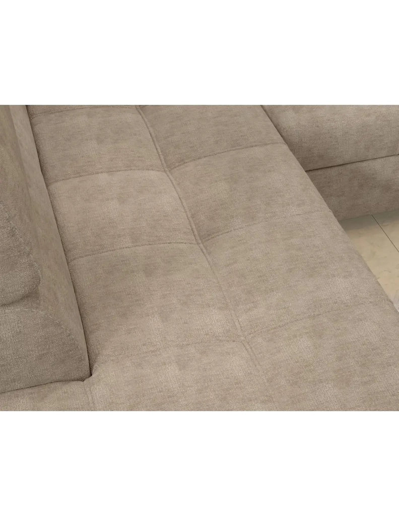 Divano angolare convertibile PALAZZO 4 posti beige – angolo destro con vano contenitore