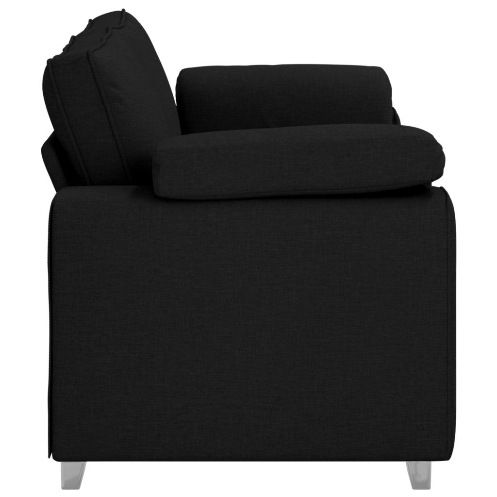 Divano a due posti  Nero 140 cm in tessuto
