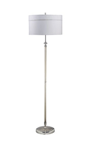 Lampada da terra Jupiter Julia II cromo paralume grigio