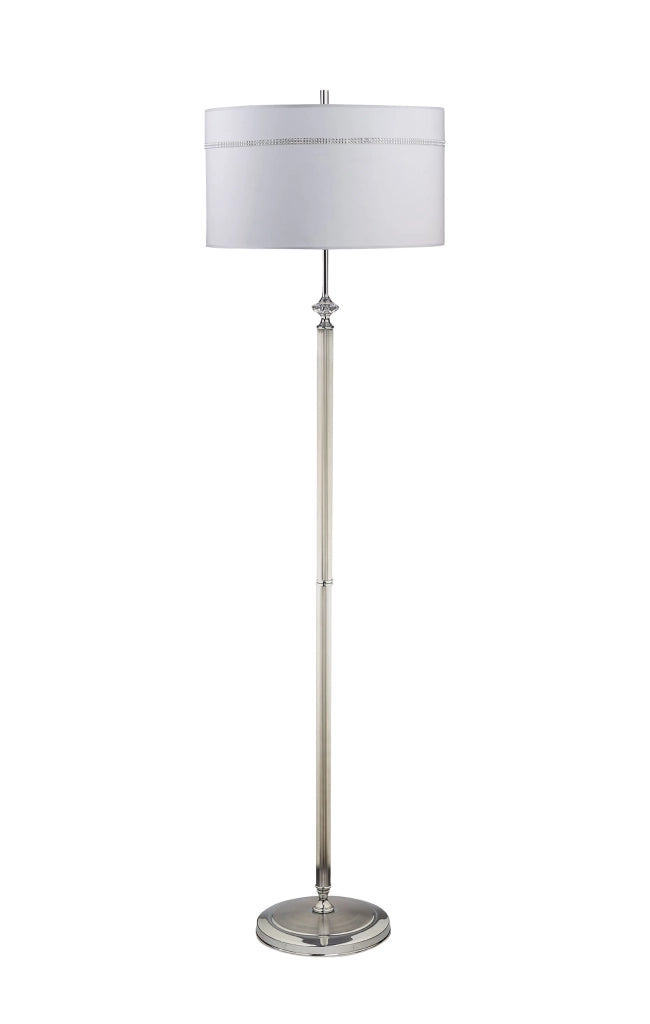 Lampada da terra Jupiter Julia II cromo paralume grigio