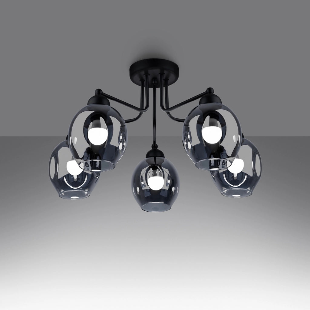 Lampadario FILLAN 5 nero