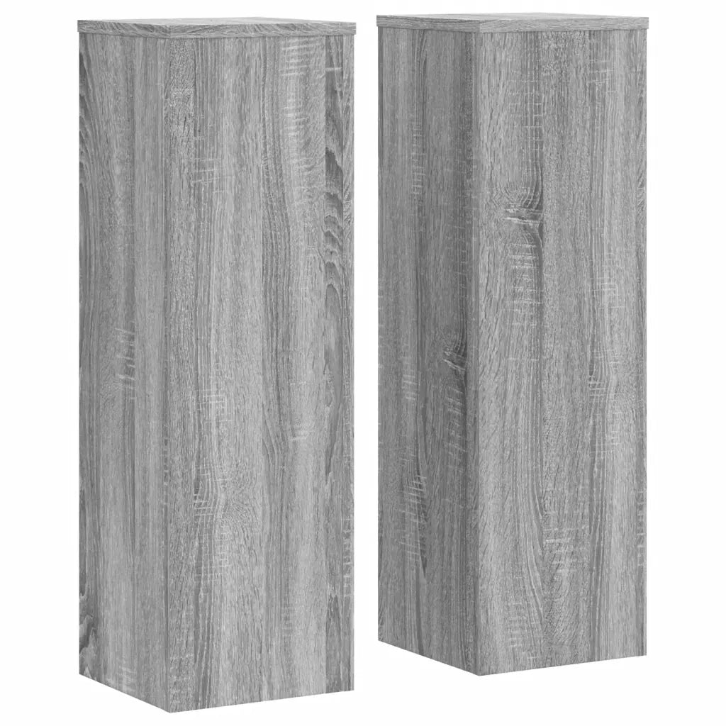 Supporti per Piante 2 pz Grigio 25x25x80 cm in Multistrato