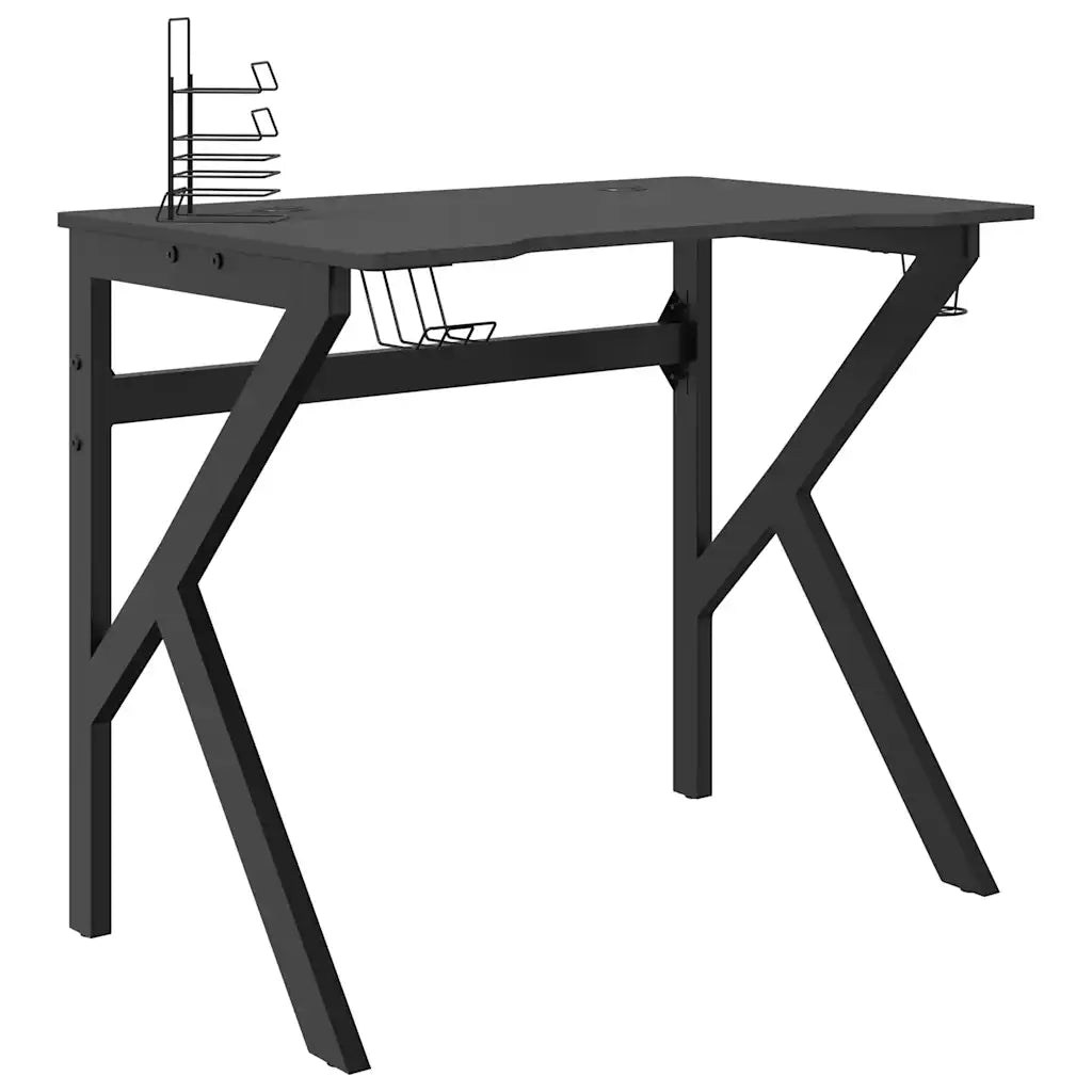 Scrivania da Gaming con Gambe a K Nera 90x60x75 cm 325400