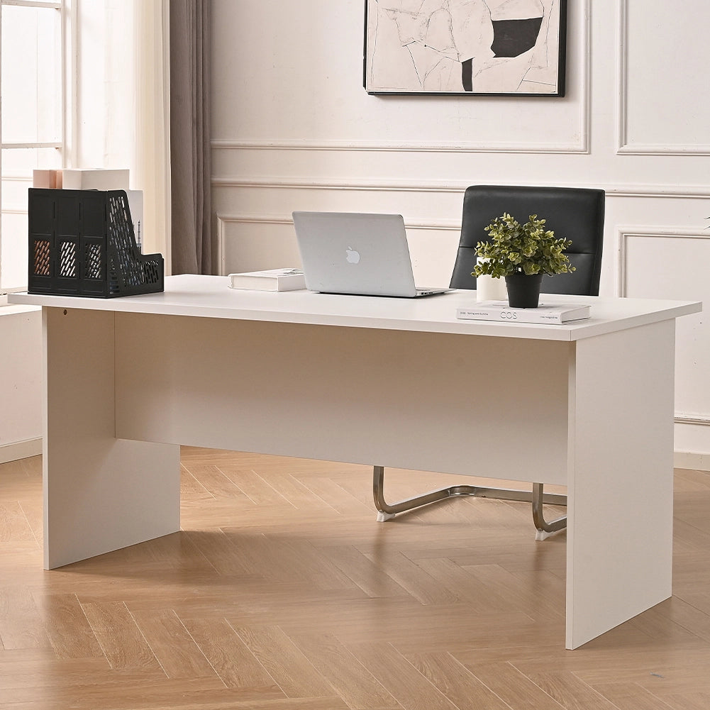 Scrivania per Computer da Ufficio Bianco Postazione Lavoro Studio PC 180x80x74cm