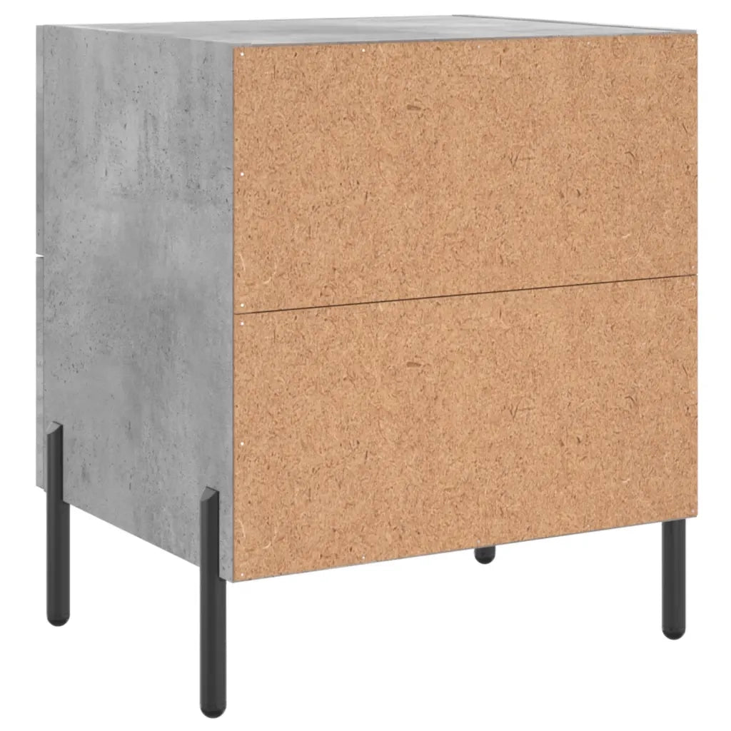 Comodino-Tavolino da notte Grigio Cemento 40x35x47,5 cm in Legno Multistrato 408075